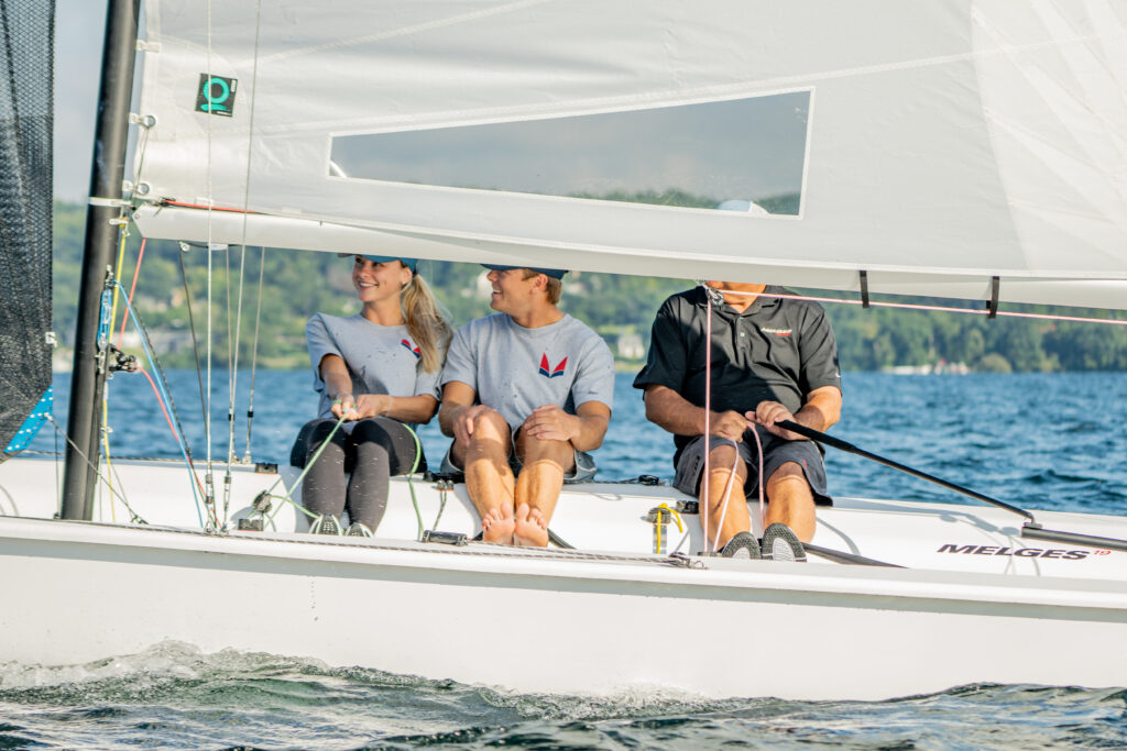 Three sailors on the Melges 19