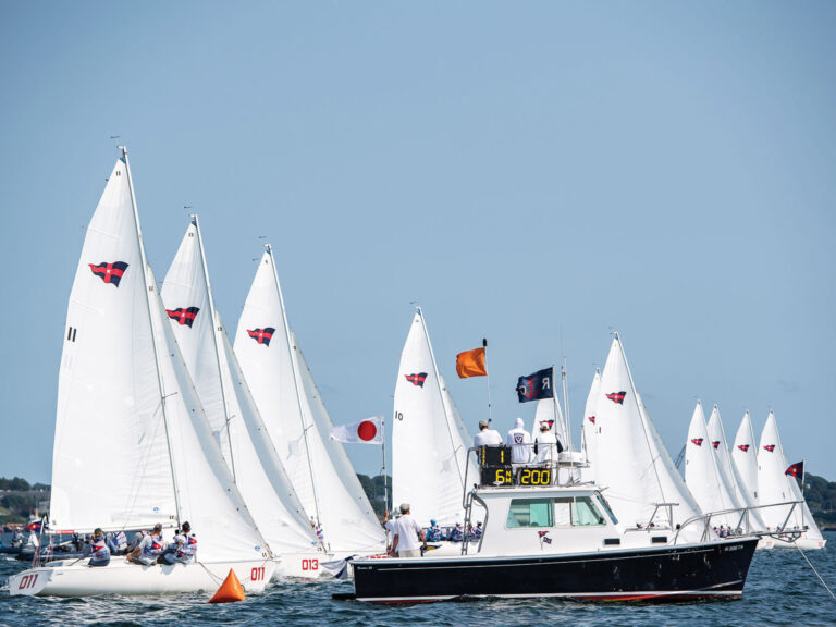 Thursday race day 3 for all the teams with a light shifty breeze.