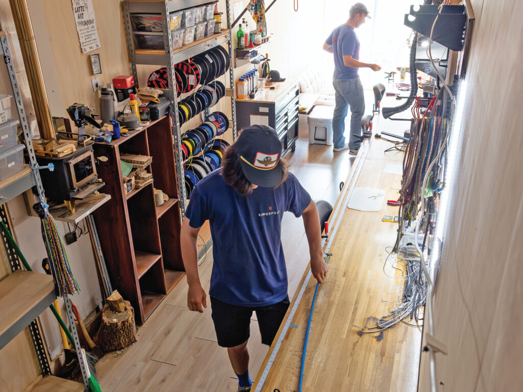 Joe and Drea in the shop