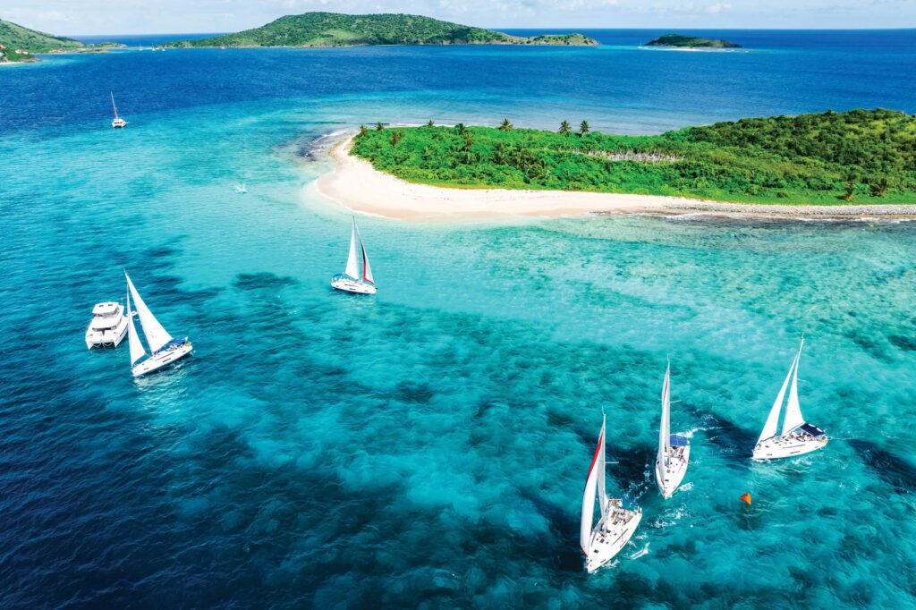 Sailboats from above