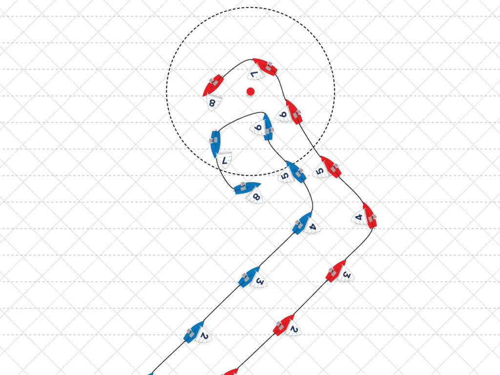 Tactics graphic for sailboat racing